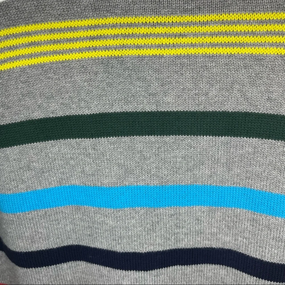 GAP‎ kids crewneck sweater gray with multicolored stripes. Size XXL